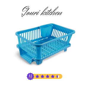 3 In 1 Large Durable Plastic Kitchen Sink Dish Rack Drainer washing Basket pack of 1