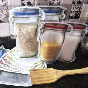 Food Storage Pouch Jar Shape - Reusable & Washable (500 ML)