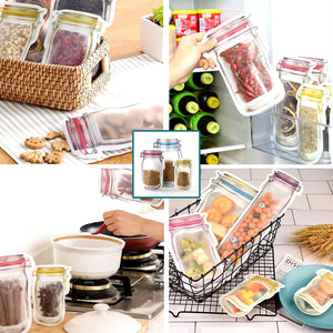 Food Storage Pouch Jar Shape - Reusable & Washable (500 ML)