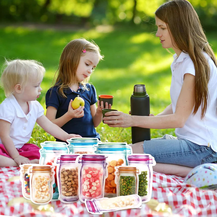 Food Storage Pouch Jar Shape - Reusable & Washable (500 ML)