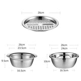 Stainless Steel Smart Chopper 3-in-1 Strainer, Grater, Salad Maker Bowl