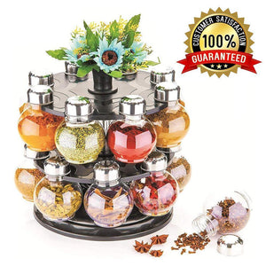 069 Multipurpose Revolving Plastic Spice Rack Set (16pcs) - FridayBasket