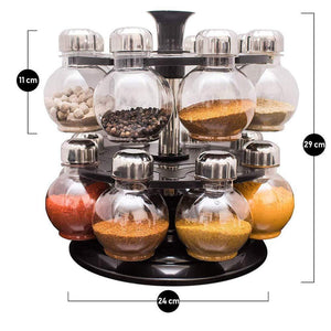 069 Multipurpose Revolving Plastic Spice Rack Set (16pcs) - FridayBasket