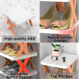 Maximize Space and Style with the Corner Smart Foldable Shoes Shelf 4 Tier Shoe Rack!"